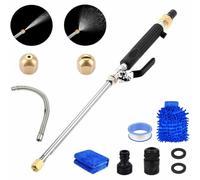 Jetsono - Jetson High Pressure Water Gun, jetsono.com Power washers, Multi-Purpose Jet sono Pressure Washer with 2 Jet Differen Hydronozzles Splice Gasket (Black(with Extension Tube))