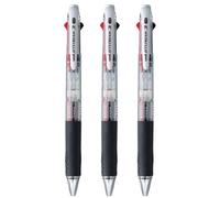 jetstream Set of 3 3 Colour Ballpoint Pen - 0.38 mm, Black Blue Red Ink, Transparent (SXE340038.T)