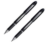 JETSTREAM SX-210 2 X BLACK UNI-BALL PREMIUM ROLLERBALL PEN 1.0 POINT BLACK BODY