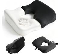 JETSUNDA Memory Foam Seat Cushions for Long Time Sitting, Bedsore Pressure Relief Pillow for Sleeping, Coccyx Cushion for Tailbone Pain Relief Hemorrhoids, for Office Chair, Home, Car (Black)