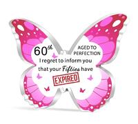 JETTOP 60th Birthday Gifts for Women 60th Birthday Acrylic Decoration Gifts for Ladies Female We Regret to Inform You that Your Has Expired (60th)