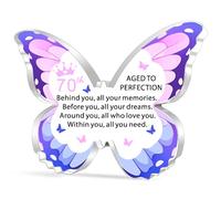 JETTOP 70th Birthday Gifts for Women Acylic Plaque Inspirational 70th Birthday Decorations for Women Behind You All Your Memories (70th)