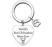 JETTOP Best Chihuahua Mum Keyring Funny Chihuahua Dog Lover For Women Birthday Christmas World's Best Chihuahua Ever
