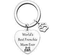 JETTOP Best French Bulldog Mum Keyring Funny Frenchie Dog Lover For Women Birthday Christmas World's Best French Mum Ever