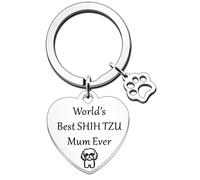 JETTOP Best Shih Tzu Mum Keyring Funny Shih Tzu Dog Lover For Women Birthday Christmas World's Best Shih Tzu Mum Ever