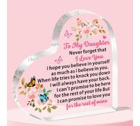 JETTOP Daughter Gifts -Gifts for Daughter Birthday Christmas Graduation Wedding Heart Plaque Acrylic Love You for Rest of Mine