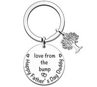 JETTOP First Fathers Day Gift from Baby- Dad to Be Gifts Daddy to Be Gifts First Love from The Bump Happy New Dad Gifts Keyring