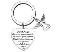 JETTOP Guardian Angel Gifts -Travel Angel Gift Good Luck Gifts for Women Angel Safe Travels Driving Gifts for Family Friend Driver Women New Driver Gift Keyring