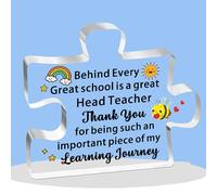 JETTOP Head Teacher Gifts-Thank You Head Teacher Gifts for Women Men Acrylic Plaque Head Teacher Leaving Gifts