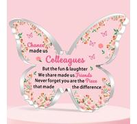 JETTOP Leaving Gifts for Colleagues Women GoodBye Gifts New Job Gifts Thank You Gifts for Colleagues Friends Butterfly Acrylic Chance Made Us Colleagues