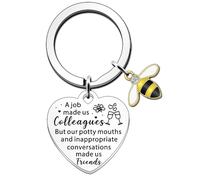 JETTOP Leaving Gifts for Colleagues Women Men Work Colleague Gifts for Women Bee Keyring for Friendship A Job Made Us Colleagues