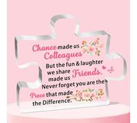 JETTOP Leaving Gifts for Colleagues Women Thank You Gifts for Colleagues Goodbye Gifts for Colleagues Work Colleagues Gifts Plaque Acrylic You are The Piece Made The Difference