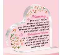 JETTOP Mummy Gifts Mummy Birthday Gifts Best Mummy Christmas Mothers Day Heart Acrylic Presents Mummy Always Count on Above