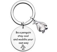 JETTOP Penguin Gifts for Women Man - Penguin Keyring Penguin Inspirational Gift for Best Friend Birthday Christmas Be a Penguin Steel Cool