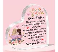 JETTOP Sister Gifts -Gifts for Sister Birthday Christmas Sister Acrylic Plaque Special Sister Gifts from Sister Presents Love You