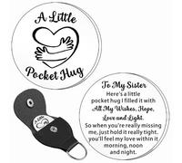 JETTOP Sister Gifts - Sister Birthday Christmas Women Present Think of You Missing Long Distance for Sister Pocket Hug Gifts Keyring