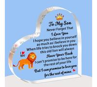 JETTOP Son Birthday & Graduation Gifts: Acrylic Heart Plaque 'Love You for the Rest of Mine'