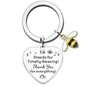 JETTOP TA Gifts Teaching Assistant Gift Bee Keyring Thank You Teacher Assistant Gift for Women End Of Term Leaving School Gifts