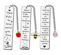 JETTOP Teacher Gifts -3PCS Teacher Gifts for Women Men Personalised Teacher Gifts Thank You Teacher Gifts Nursery TA Mentors Leaving Teacher Present Best Teacher Bookmark Gifts