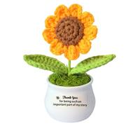 JETTOP Teacher Gifts -Thank You Gift for Nurse Social Worker Handmade Crochet Sunflower Sorry Your Leaving Gifts Appreciation Gift for Colleagues Piece of My Story