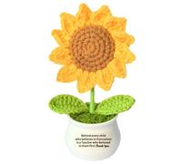 JETTOP Teacher Gifts-Thank You Teacher Gift for Women Men Handmade Crochet Sunflower Personalised Best Teacher Gifts Behind Every Child