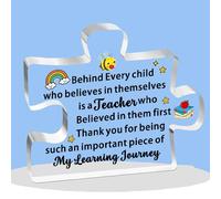 JETTOP Teacher Gifts-Thank You Teacher Gifts for Women Acrylic Plaque Gifts for Teacher Leaving Chrsitmas Nursery Teacher Gifts (Behind Every)