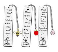 JETTOP Teacher Gifts -Thank You Teacher Gifts for Women Men TA Nursery Teaching Assistant Mentors 3PCS Teacher Leaving Present Personalised Teacher Gifts