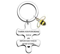 JETTOP Thank You Gifts for Women Men Thank You Teacher Nurse Social Worker Gifts Sorry Your Leaving Gifts Appreciation Gifts Keyring Piece of My Story