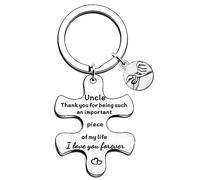 JETTOP Uncle Gifts Uncle Keyring -Gifts for Uncle Birthday Chrsitmas Fathers Day Present Uncle Piece of My Life