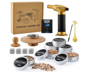 Jettory Cocktail Smoker Set - Whiskey Smoker Set with 6 Wood Types & Torch - Smoke Generator for Cocktails and Whisky - Butane Free (Sold Separately)