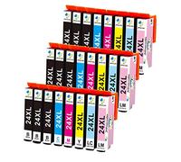 Jettruemedia 24-Pack 24XL Ink Cartridges Multipack Compatible with Epson 24XL for Epson Expression Photo XP-750 XP-760 XP-850 XP-860 XP-950 XP-960 XP-55 (B/C/M/Y/LC/LM)