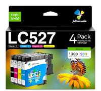 Jettruemedia LC527 Ink Cartridges Replacement for Brother LC527VAL LC 527 Ink Cartridges Compatible with Brother MFC-J4350DW MFC-J4550DW J4350DW J4550DW (LC527BK LC527C LC527M LC527Y)