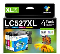 Jettruemedia LC527XL Ink Cartridges Replacement for Brother LC 527XL LC527 VAL Ink Cartridges Compatible with Brother MFC-J4350DW MFC-J4550DW J4350DW J4550DW (4 PACK)