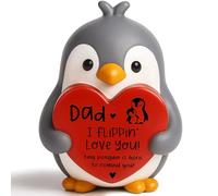 Jettryran Birthday for Dad from Daughter Son Christmas Boxes for Gifts New Bonus Step Papa Father in Law Dad Gifts Ideas for Fathers Day Funny I Love You Dads Handmade Positive Penguin Figurine