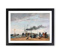 Jetty And Wharf At Trouville By Eugene Boudin Classic Painting Framed Print | A3 Black Framed Wall Art | Ready to Hang | Classic Historical Picture | Living Room Bedroom Lounge Office
