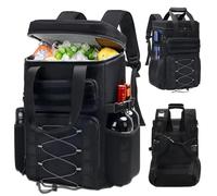 Jetviivid Cooler Backpack 30L, Lunch Insulated Backpack Waterproof Cooler Bag with Camping, Picnic, Hiking, BBQ, Beach, Versatile Tactical Laptop Backpacks for Travel Work, Black