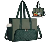 Jetviivid Laptop Tote Bag with Insulated Lunch Compartment, 15.6 Inch Work Bag Computer Handbag for Women, Lunch Tote for Office,Work, Nurse, Teacher, College, Casual,Travel, Green