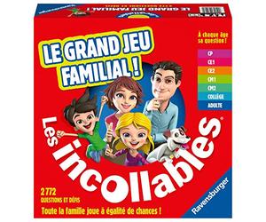 Jeu de Quiz Les Incollables Le grand jeu familial Ravensburger - 7 niveaux de difficulté - Des 6 ans