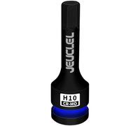 JEUCLEL 10mm Hex Impact Bit Socket, H10 1/2-Inch Impact Drive Allen, Cr-Mo Steel for Electric Ratchet Wrenches Fastening Screws