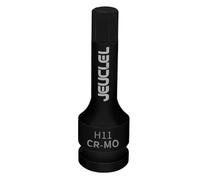 JEUCLEL 11mm Hex Impact Bit Socket, H11 1/2-Inch Impact Drive Allen Socket, Cr-Mo Steel Lengthen Hex Screwdriver Adapter for Electric Ratchet Wrenches Fastening Screws