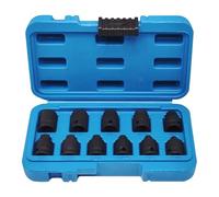 JEUCLEL 11PCS 3/8" Drive Impact Bits Sockets Set, Tapered Male Square Drive, Chamfered Female Square Drive, JEUS177