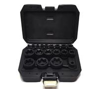 JEUCLEL 19Pcs External Torx Plus Socket Set 6 Point EP Socket Compatible with Tesla, 1/2” 3/8” 1/4'' Drive Female External E-Torx Plus Socket, High Deformation Prevention Puller Tool