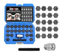 JEUCLEL 22PCS Wheel Locking Nut Key Kit Compatible with VW VAG Volkswagen | Wheel Lock Nut Socket Adapter Set, Anti-Theft Lug Removal Tool, Anti-Theft Screw Remover, Repair Tool, Tyre Fitting, garage
