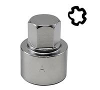 JEUCLEL 522 Wheel Locking Nut Key Compatible with VW VAG Volkswagen, (Socket OD 28mm - ID 25mm), Wheel Lock Nut Socket Adapter, Wheel Anti-Theft Lug Nut Removal Tool, Anti-Theft Screw Remover
