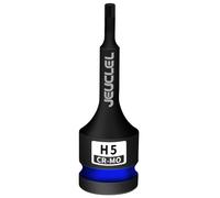 JEUCLEL 5mm Hex Impact Bit Socket, H5 1/2-Inch Impact Drive Allen Socket, Cr-Mo Steel Lengthen Hex Screwdriver Adapter for Electric Ratchet Wrenches Fastening Screws