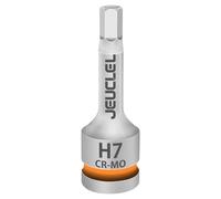 JEUCLEL 7mm Hex Impact Bit Socket, H7 1/2" Drive Allen Socket, Cr-Mo Steel | 3-Inch, Lengthen Hex Screwdriver Adapter for Electric Ratchet Wrenches Fastening Screws, Socket Wrench, Head Drill