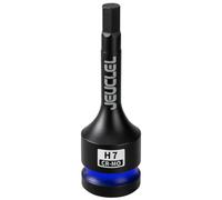 JEUCLEL 7mm Hex Impact Bit Socket, H7 1/2" Drive Allen Socket, Cr-Mo Steel | 3-Inch, Lengthen Hex Screwdriver Adapter for Electric Ratchet Wrenches Fastening Screws, Socket Wrench, Head Drill