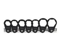 JEUCLEL 7PCS 6 Point 3/8" Drive Oil Filter Offset Cap Wrench Set, Crows Foot Ring Set, Universal 24-38mm Crowfoot Nut Wrench with Clip-on Organizer for Nut Removal and Mechanics Automotive Repair Work