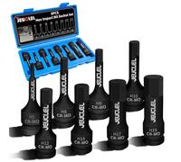 JEUCLEL 8PCS Hex Impact Bit Socket Set, 1/2-Inch Impact Drive Allen Socket Kit, Cr-Mo Steel Lengthen Hex Screwdriver Socket Adapter