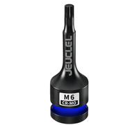 JEUCLEL M6 Triple Square Impact Spline Bit Socket, 6mm 1/2" Drive Socket | 12 Point, Cr-Mo, Lengthen Screwdriver Adapter for Electric Ratchet Wrenches, Fastening Screws, Socket Wrench, Head Drill